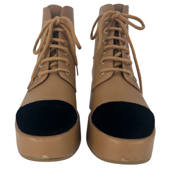 Chanel 2022 Interlocking CC Logo Cap Toe Lace-Up Boots - Picture 8 of 16